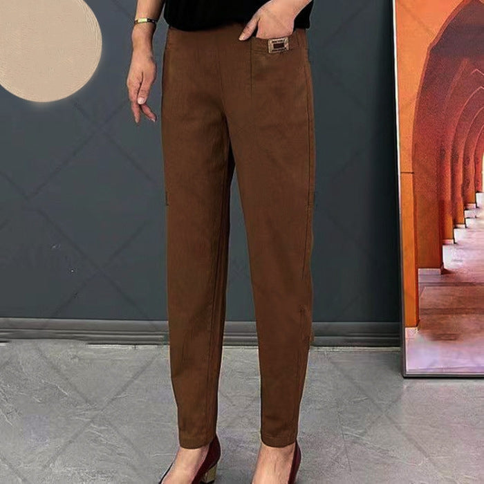 Light summer pants made of cotton with stretch waistband – Linnea