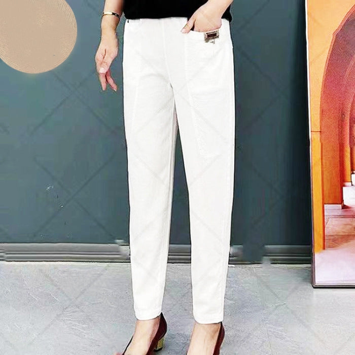 Light summer pants made of cotton with stretch waistband – Linnea