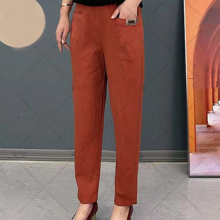Light summer pants made of cotton with stretch waistband – Linnea