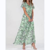 Vestido maxi con estampado de flores y mangas de mariposa - Miranda