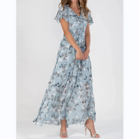 Vestido maxi con estampado de flores y mangas de mariposa - Miranda
