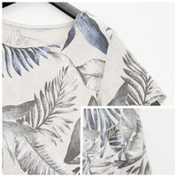 Botanical summer dress with round neck & floral A-line shape – Elvira