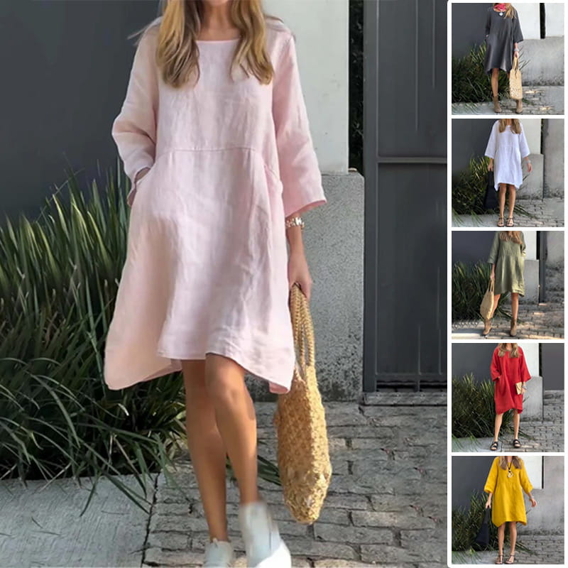 Airy summer dress with loose fit & practical pocket – Malia