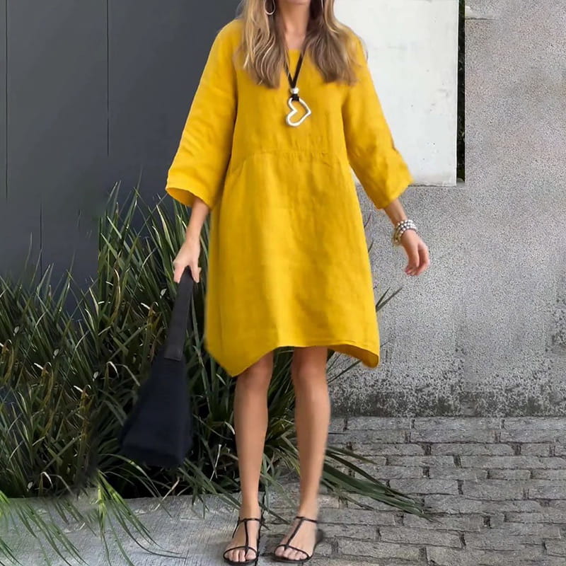 Airy summer dress with loose fit & practical pocket – Malia
