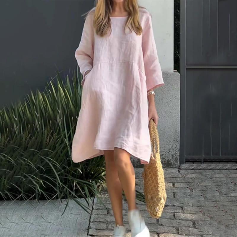Airy summer dress with loose fit & practical pocket – Malia