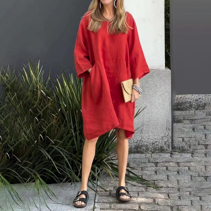 Airy summer dress with loose fit & practical pocket – Malia