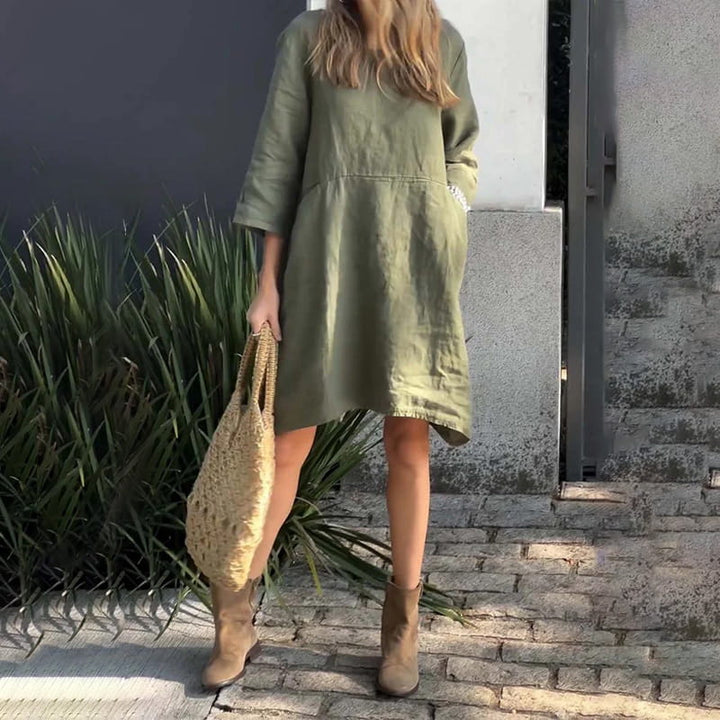 Airy summer dress with loose fit & practical pocket – Malia