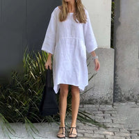 Airy summer dress with loose fit & practical pocket – Malia