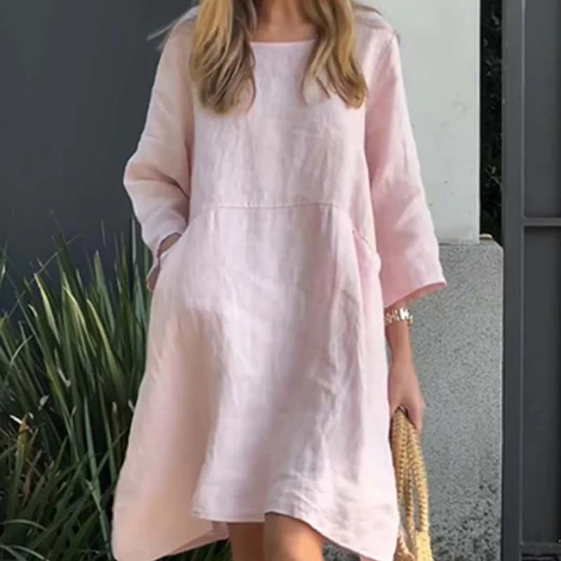 Airy summer dress with loose fit & practical pocket – Malia