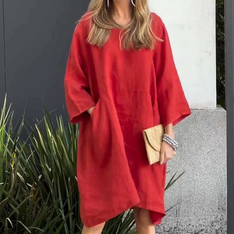 Airy summer dress with loose fit & practical pocket – Malia