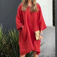 Airy summer dress with loose fit & practical pocket – Malia