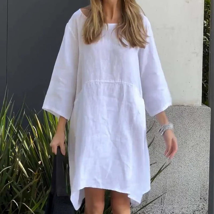 Airy summer dress with loose fit & practical pocket – Malia