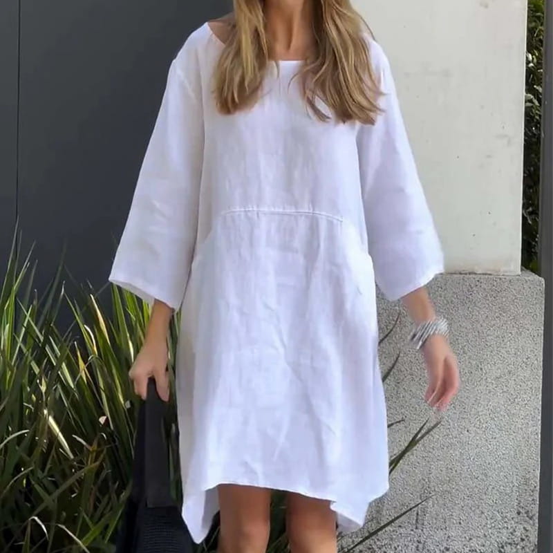 Airy summer dress with loose fit & practical pocket – Malia