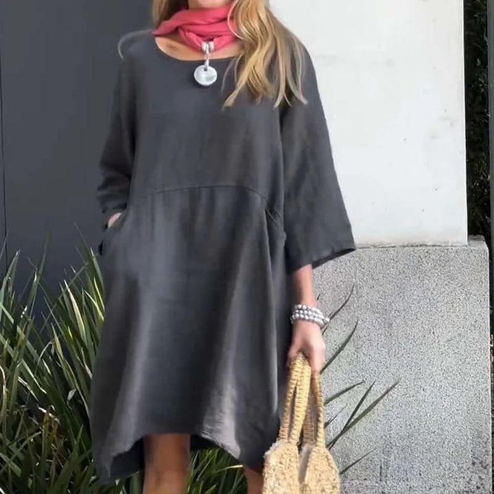 Airy summer dress with loose fit & practical pocket – Malia