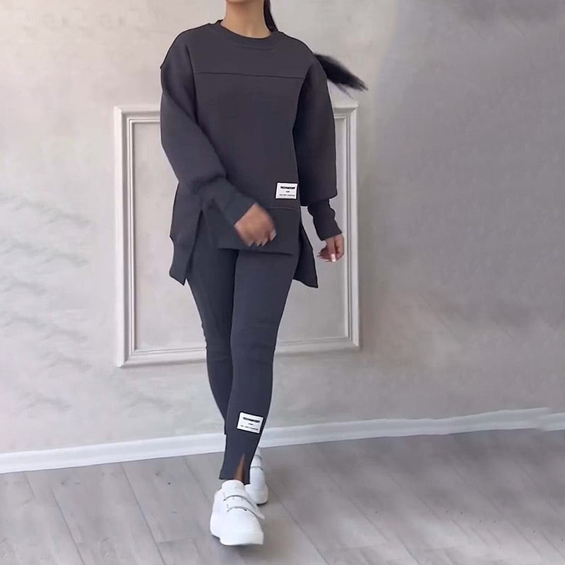 Casual Women's Set of Sweatshirt and Leggings - Elena