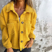 Chaqueta corta de peluche - Dion | Caliente con elegante cuello de solapa