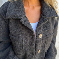 Chaqueta corta de peluche - Dion | Caliente con elegante cuello de solapa