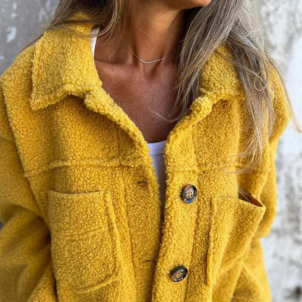 Chaqueta corta de peluche - Dion | Caliente con elegante cuello de solapa