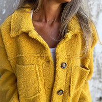 Chaqueta corta de peluche - Dion | Caliente con elegante cuello de solapa