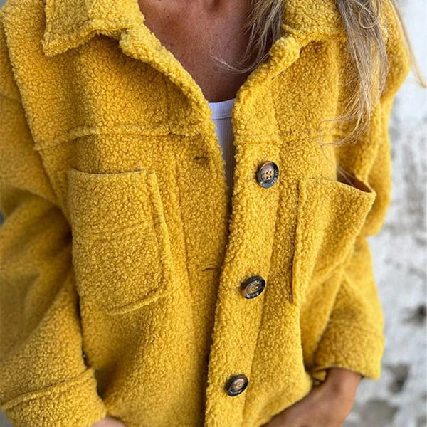 Chaqueta corta de peluche - Dion | Caliente con elegante cuello de solapa