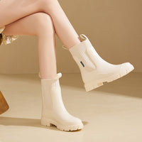Women's waterproof rain boots with thick tread sole – Arvella