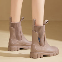 Women's waterproof rain boots with thick tread sole – Arvella