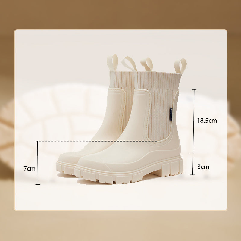 Women's waterproof rain boots with thick tread sole – Arvella