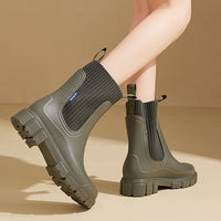 Women's waterproof rain boots with thick tread sole – Arvella
