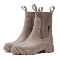 Women's waterproof rain boots with thick tread sole – Arvella