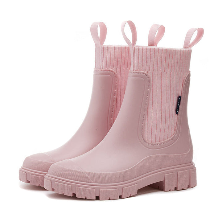 Women's waterproof rain boots with thick tread sole – Arvella