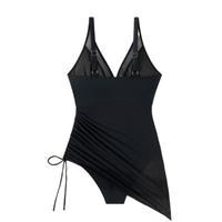 Shaping Swimsuit Dress with Mesh Insert & Wrap Look – Melina