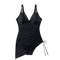 Shaping Swimsuit Dress with Mesh Insert & Wrap Look – Melina