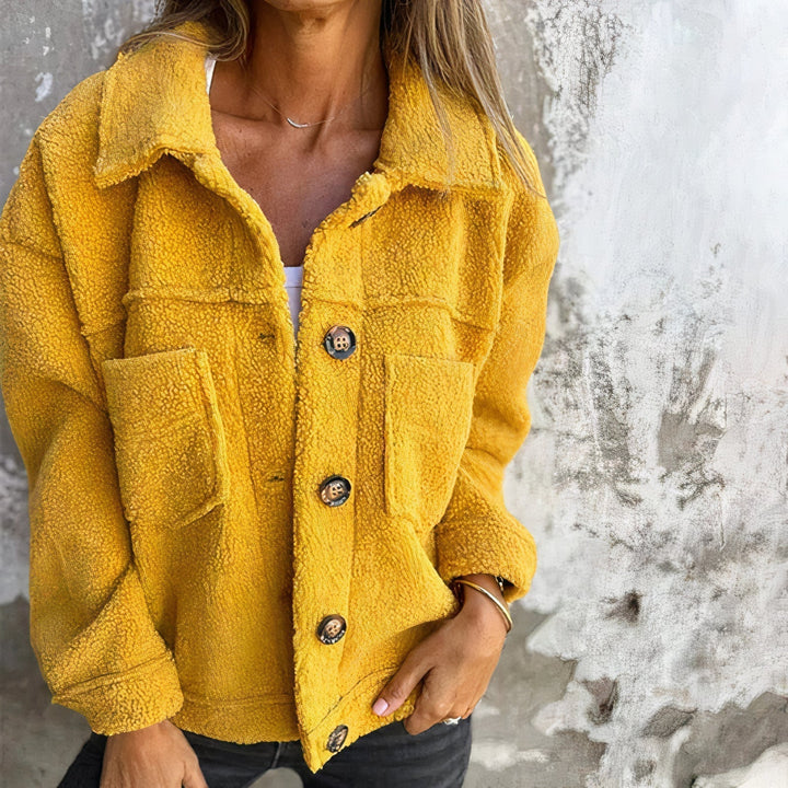 Damejakke i mykt teddy-materiale – Marisol