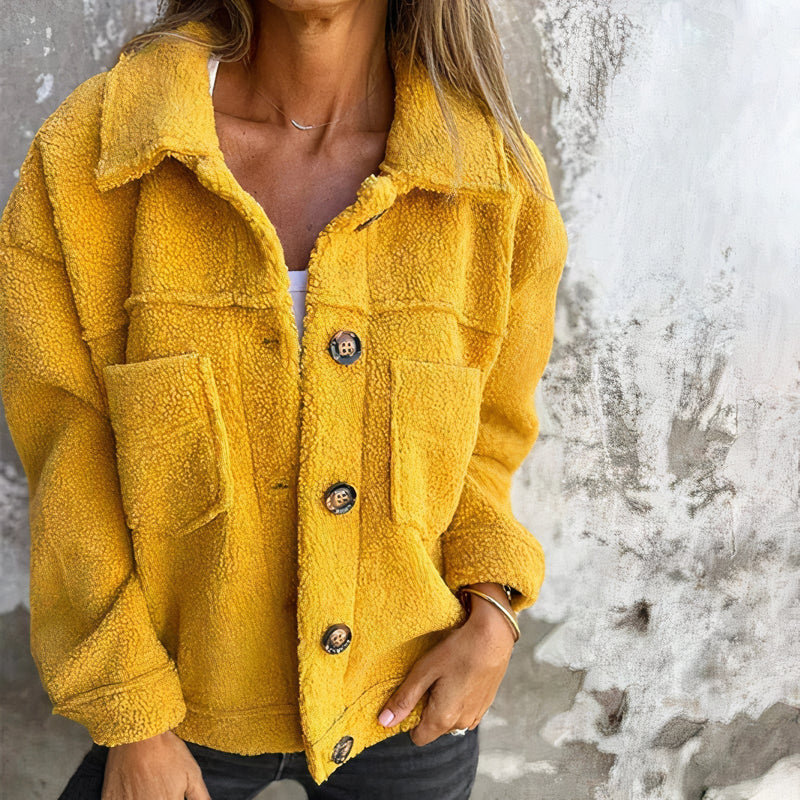 Damejakke i mykt teddy-materiale – Marisol