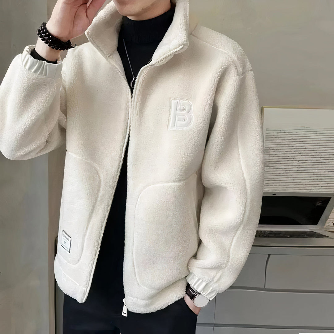 Men's fleece jacket with high collar – Milan