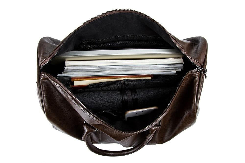 Large Capacity Leather Travel Bag – Lightweight & Durable Carry-On Luggage