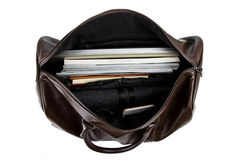 Large Capacity Leather Travel Bag – Lightweight & Durable Carry-On Luggage