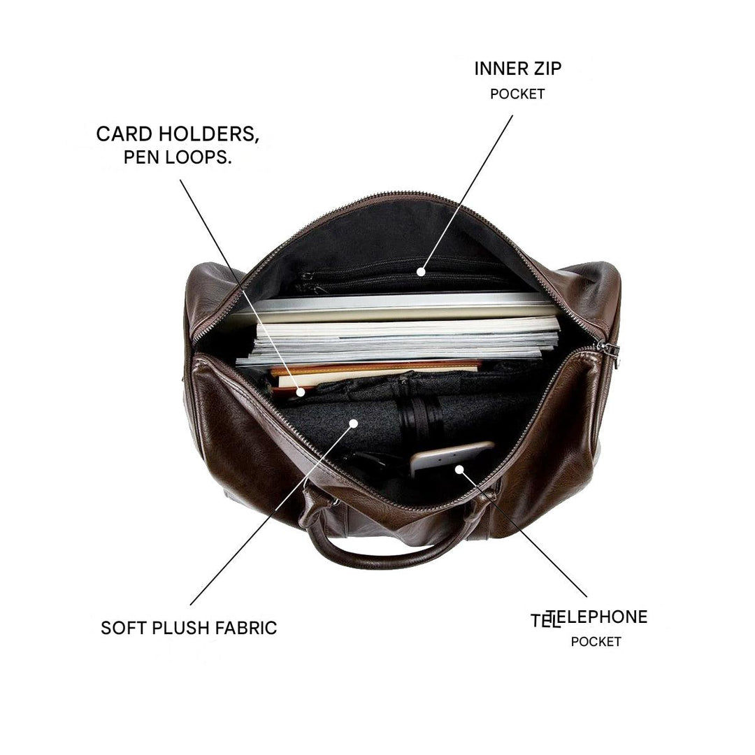 Large Capacity Leather Travel Bag – Lightweight & Durable Carry-On Luggage