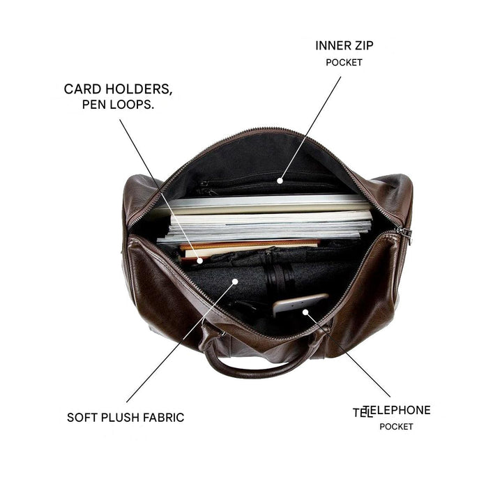 Large Capacity Leather Travel Bag – Lightweight & Durable Carry-On Luggage