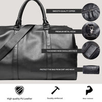 Large Capacity Leather Travel Bag – Lightweight & Durable Carry-On Luggage