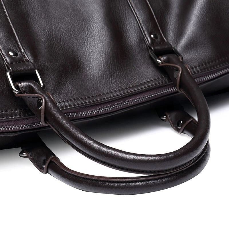Large Capacity Leather Travel Bag – Lightweight & Durable Carry-On Luggage