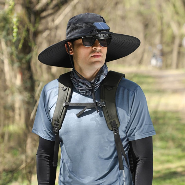 Sombrero de energía solar con ventilador y protección UV - SolarCool VentiHut