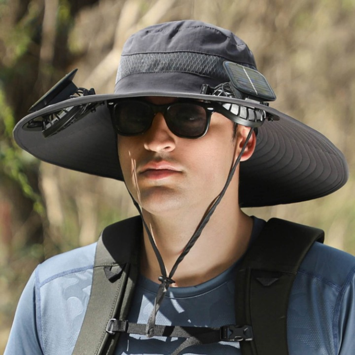 Sombrero de energía solar con ventilador y protección UV - SolarCool VentiHut