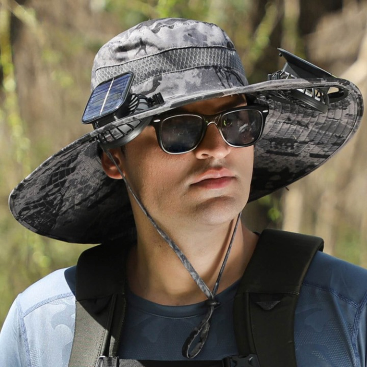 Sombrero de energía solar con ventilador y protección UV - SolarCool VentiHut