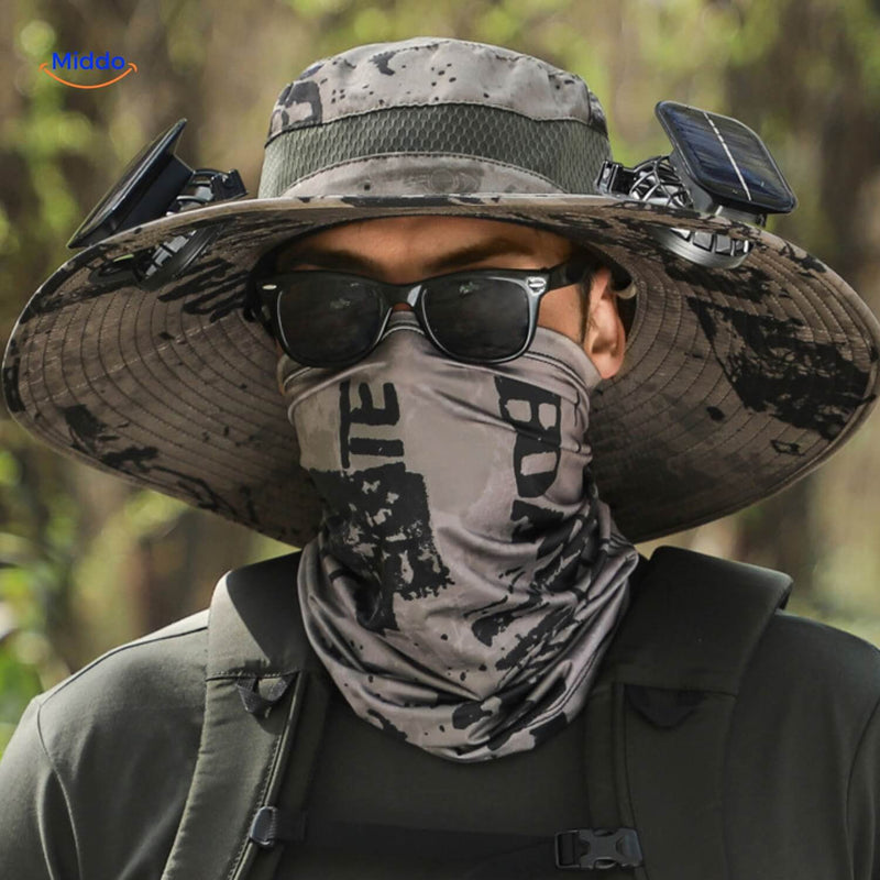 Sombrero de energía solar con ventilador y protección UV - SolarCool VentiHut