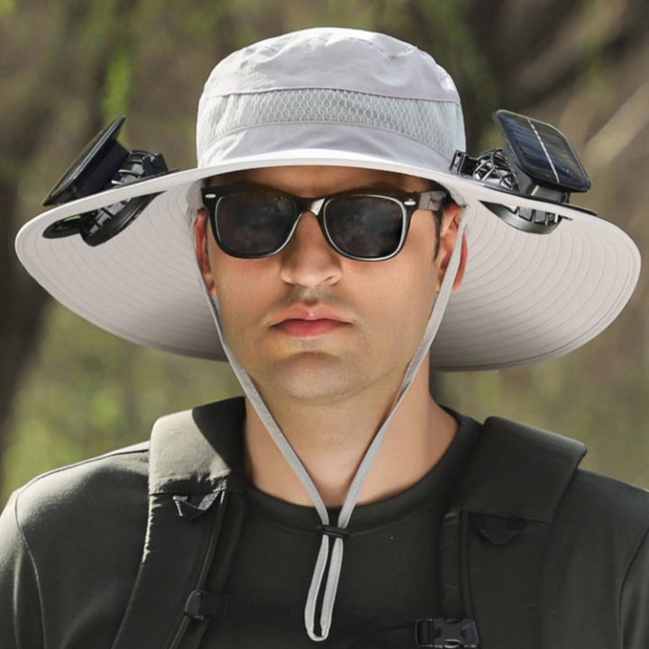 Sombrero de energía solar con ventilador y protección UV - SolarCool VentiHut