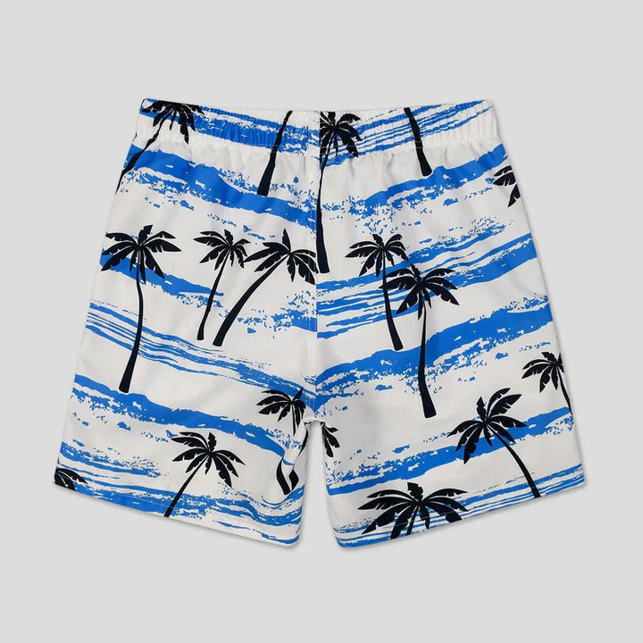 Shorts de verano aireados con estampado de palmeras para hombre – Nico