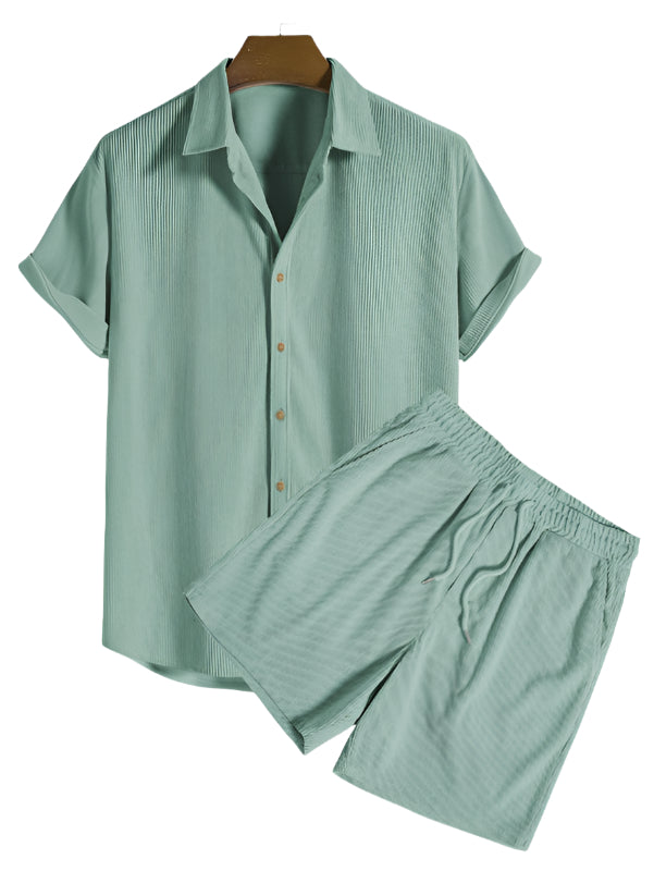 Trendy Men's Summer Set with Stripe Look - Beach Style