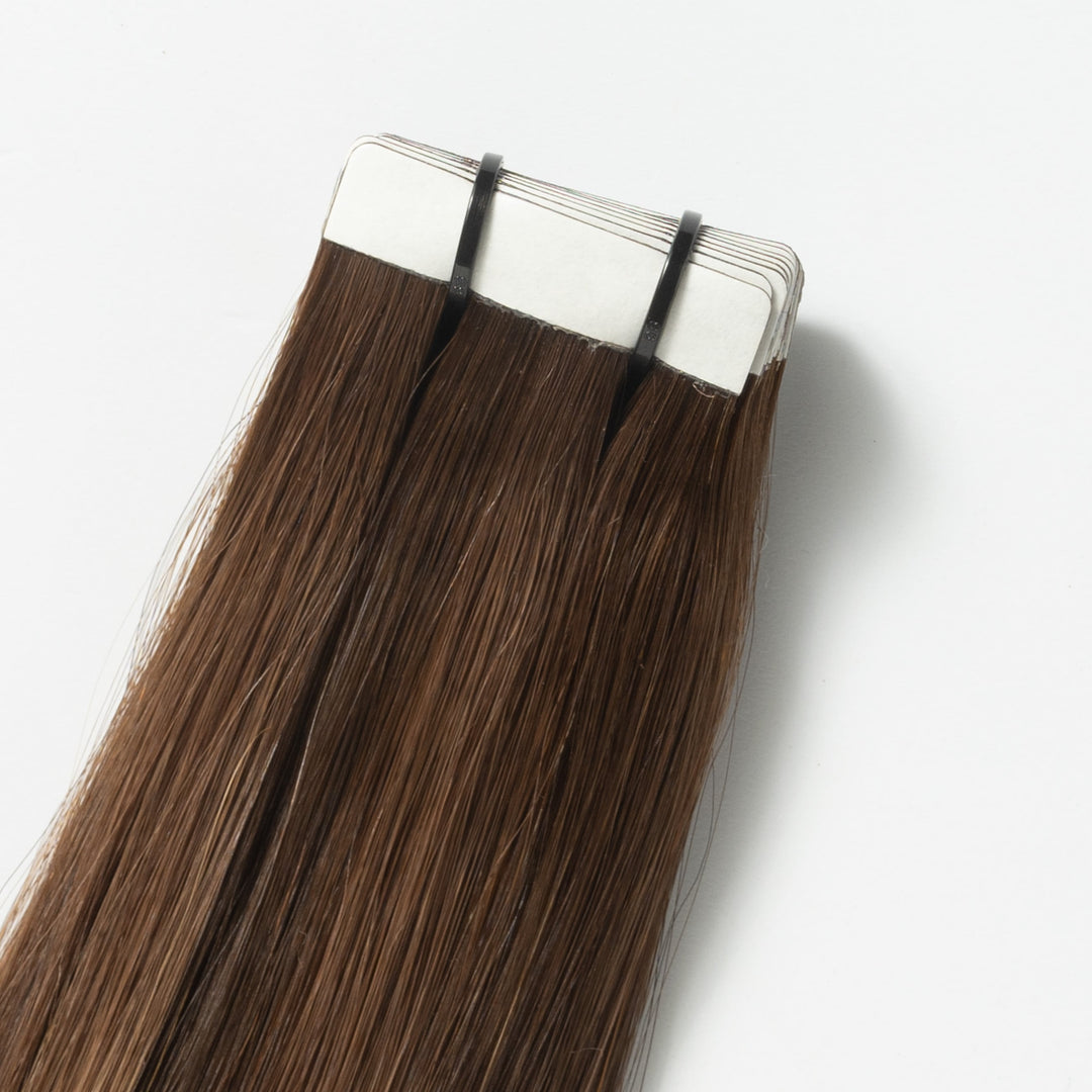 Extensiones de cabello con cinta – Veloura Tape (Balayage marrón cálido 2+7)