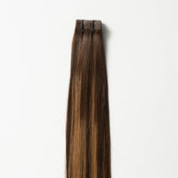 Extensiones de cabello con cinta – Veloura Tape (Balayage marrón cálido 2+7)